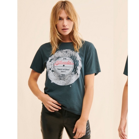 DAYDREAMER Blondie Heart of Glass Graphic T Shirt, Size M, Charcoal Gray, Disco - Picture 12 of 16